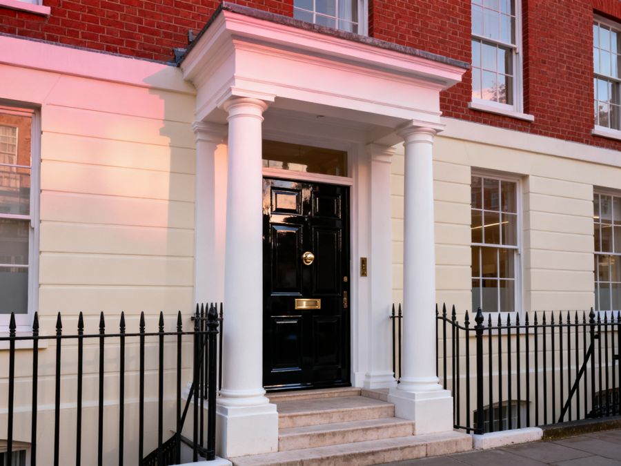The clinic entrance on Harley Street