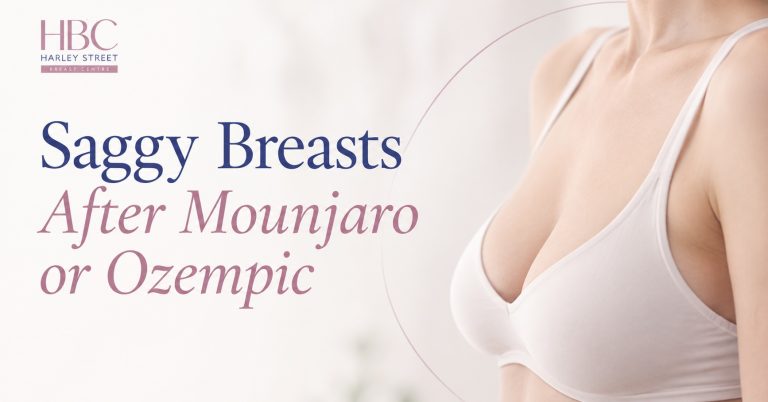 Saggy breasts after Mounjaro or Ozempic assessed at a Harley Street Breast Centre consultation in London